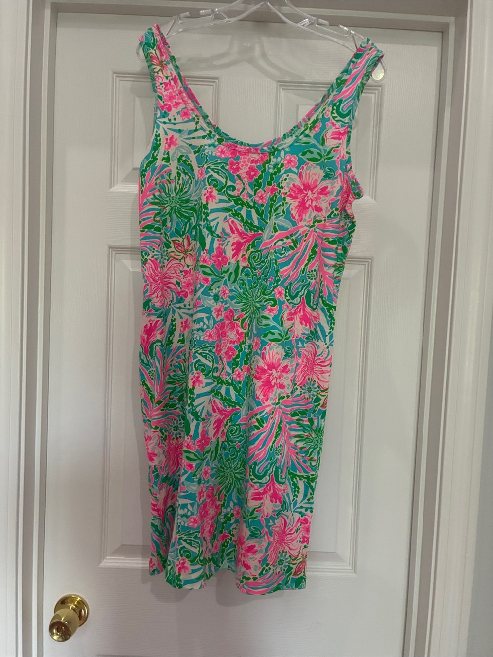 Lilly Pulitzer Pink and Green Floral Tank Dress